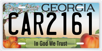 GA license plate CAR2161