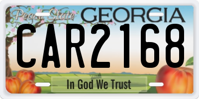 GA license plate CAR2168