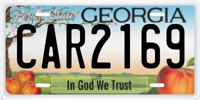 GA license plate CAR2169