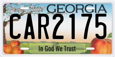GA license plate CAR2175
