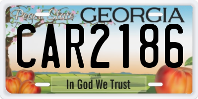 GA license plate CAR2186