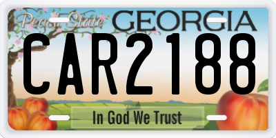 GA license plate CAR2188