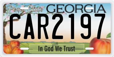 GA license plate CAR2197