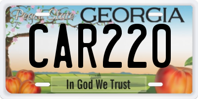 GA license plate CAR220