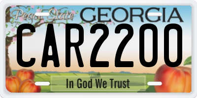 GA license plate CAR2200