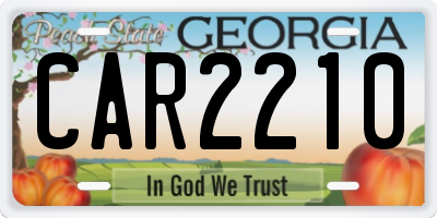 GA license plate CAR2210