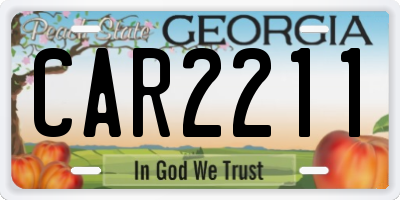 GA license plate CAR2211