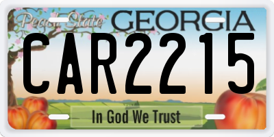 GA license plate CAR2215