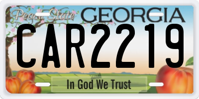 GA license plate CAR2219