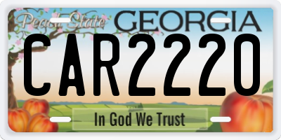 GA license plate CAR2220