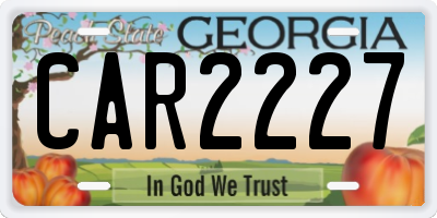 GA license plate CAR2227