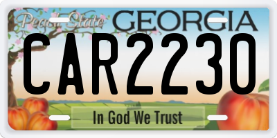 GA license plate CAR2230