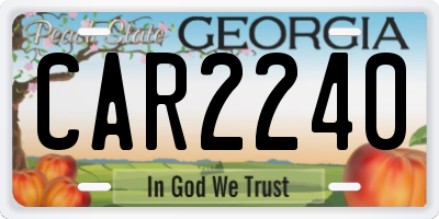 GA license plate CAR2240