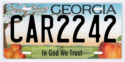 GA license plate CAR2242