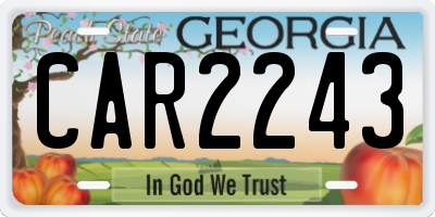 GA license plate CAR2243