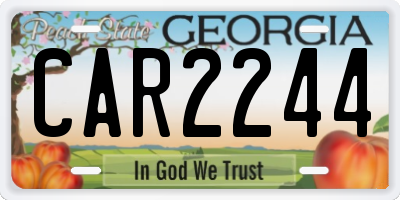 GA license plate CAR2244