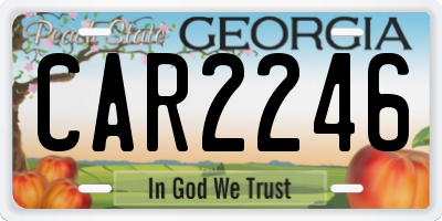 GA license plate CAR2246