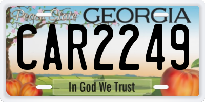 GA license plate CAR2249