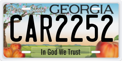 GA license plate CAR2252