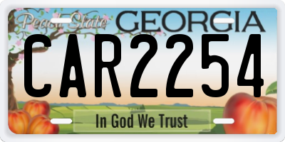 GA license plate CAR2254