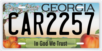 GA license plate CAR2257