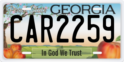 GA license plate CAR2259