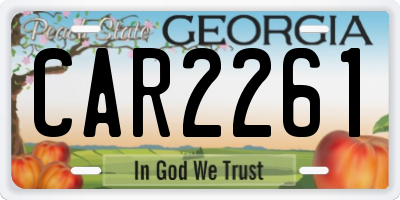 GA license plate CAR2261