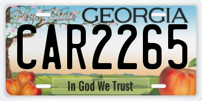 GA license plate CAR2265