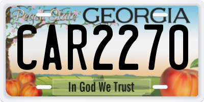 GA license plate CAR2270