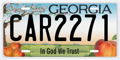 GA license plate CAR2271