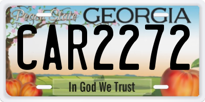 GA license plate CAR2272