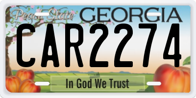 GA license plate CAR2274