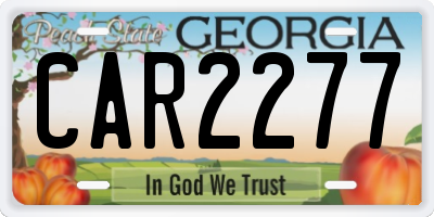 GA license plate CAR2277