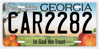 GA license plate CAR2282