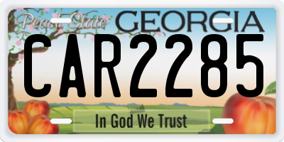 GA license plate CAR2285