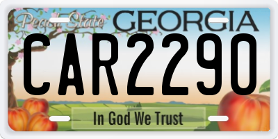 GA license plate CAR2290