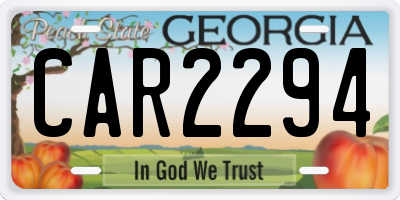 GA license plate CAR2294