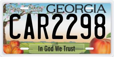 GA license plate CAR2298