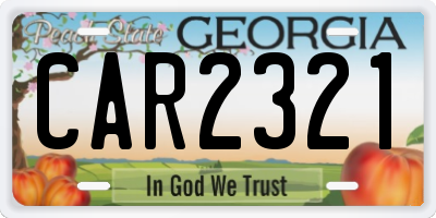 GA license plate CAR2321