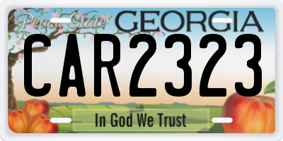 GA license plate CAR2323