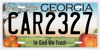 GA license plate CAR2327