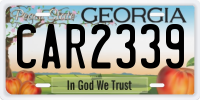 GA license plate CAR2339