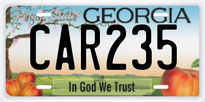 GA license plate CAR235