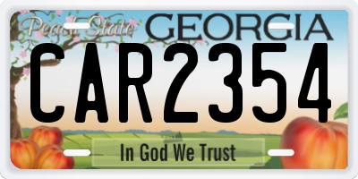 GA license plate CAR2354