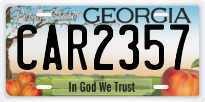 GA license plate CAR2357