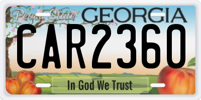 GA license plate CAR2360