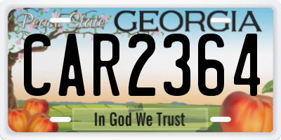 GA license plate CAR2364