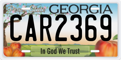 GA license plate CAR2369