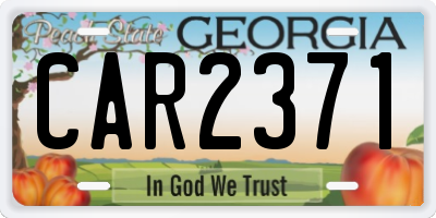 GA license plate CAR2371