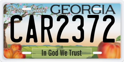 GA license plate CAR2372